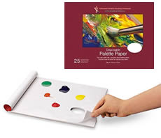 Papirpalett 25 blad. Papirpalett. Blande maling. 25 ark for blanding av kunstmaling.